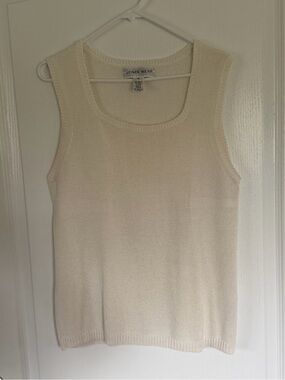 Jones Wear Cream Sweater Knit Tank, sz XL